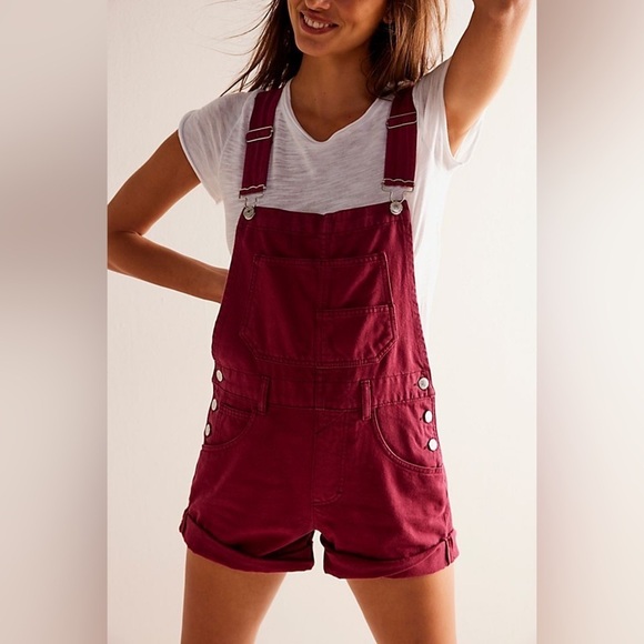 We the free Free people burgundy Jean overalls NWOT medium - Picture 4 of 4